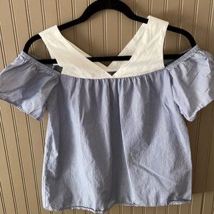 Off the Shoulder Seersucker Top